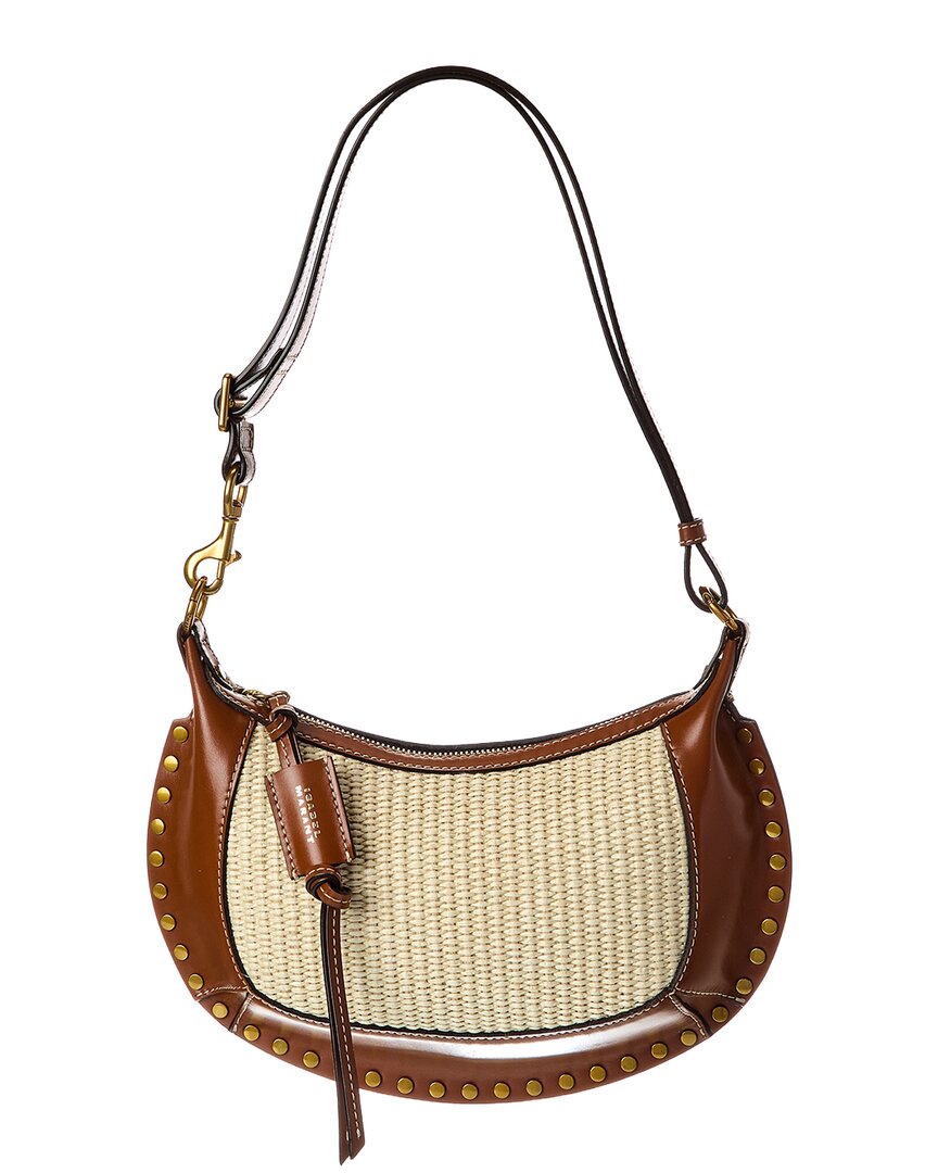 Isabel Marant Oskan Moon Raffia & Leather Hobo Bag