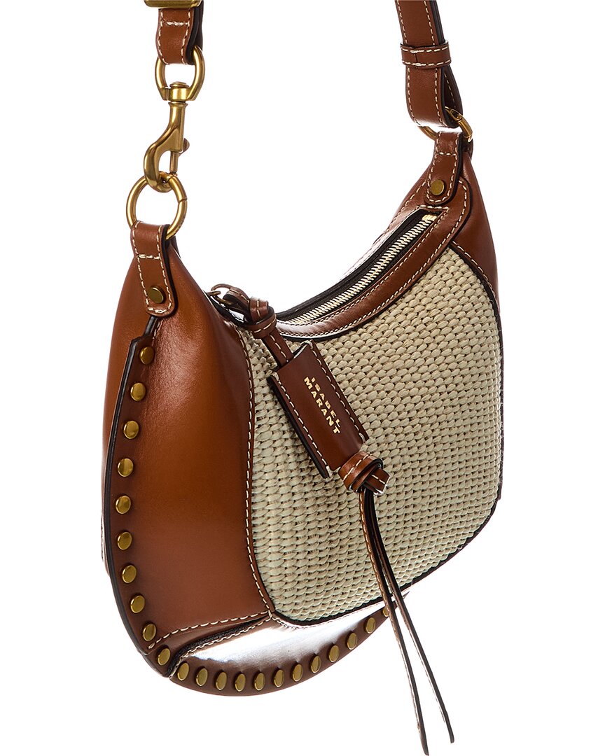 Isabel Marant Oskan Moon Raffia & Leather Hobo Bag