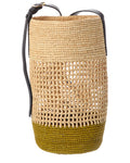 Khaite Billie Small Raffia & Leather Bucket Bag