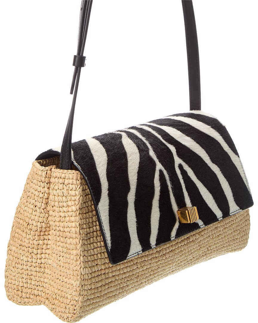 Khaite Audrey Raffia & Haircalf Crossbody
