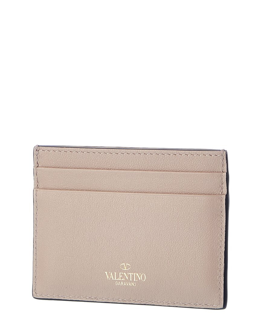Valentino Rockstud Leather Card Holder