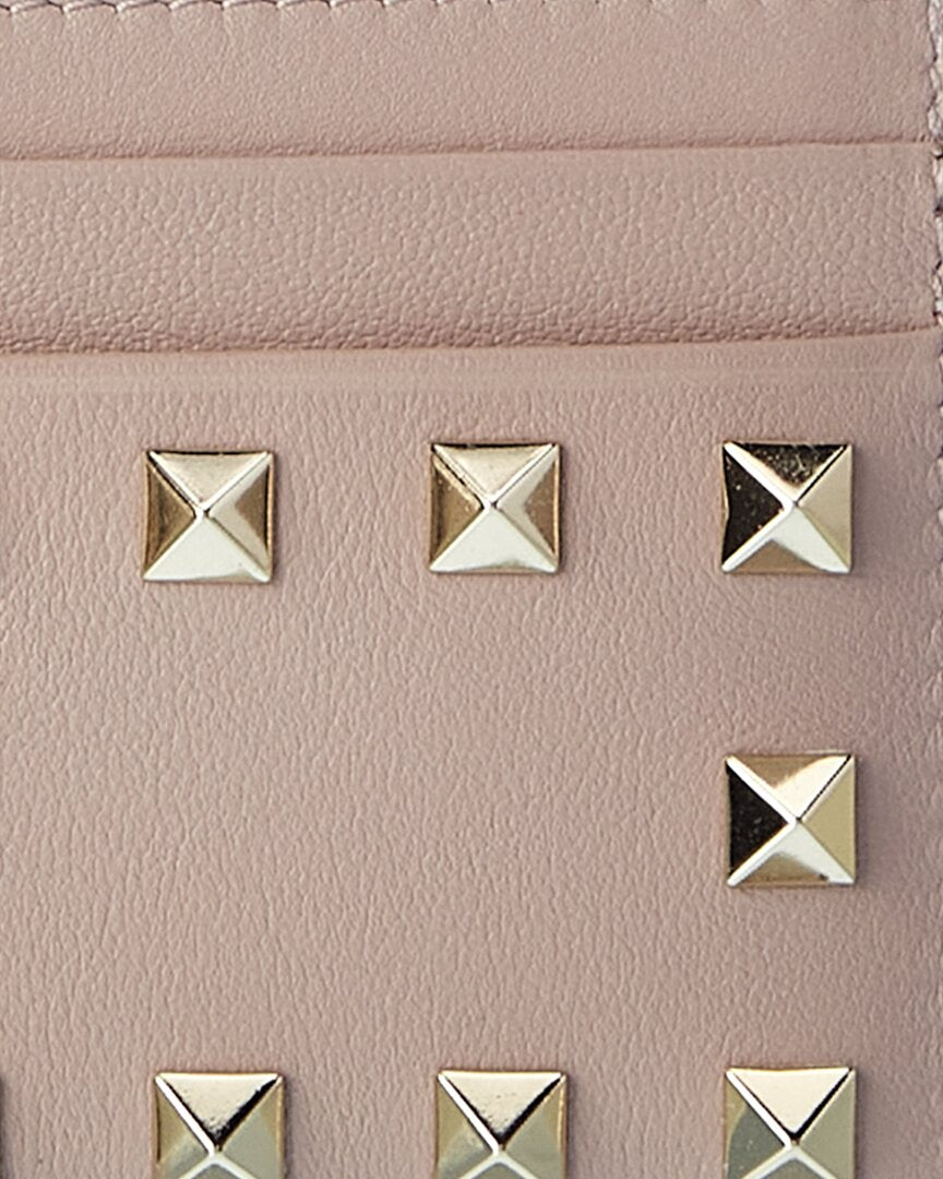 Valentino Rockstud Leather Card Holder