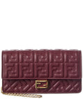 Fendi Baguette Ff Leather Wallet On Chain