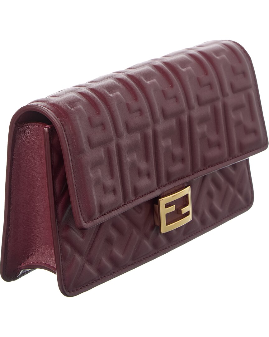 Fendi Baguette Ff Leather Wallet On Chain
