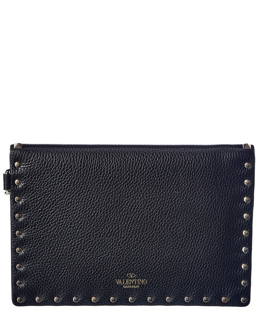 Valentino Rockstud Grainy Leather Pouch