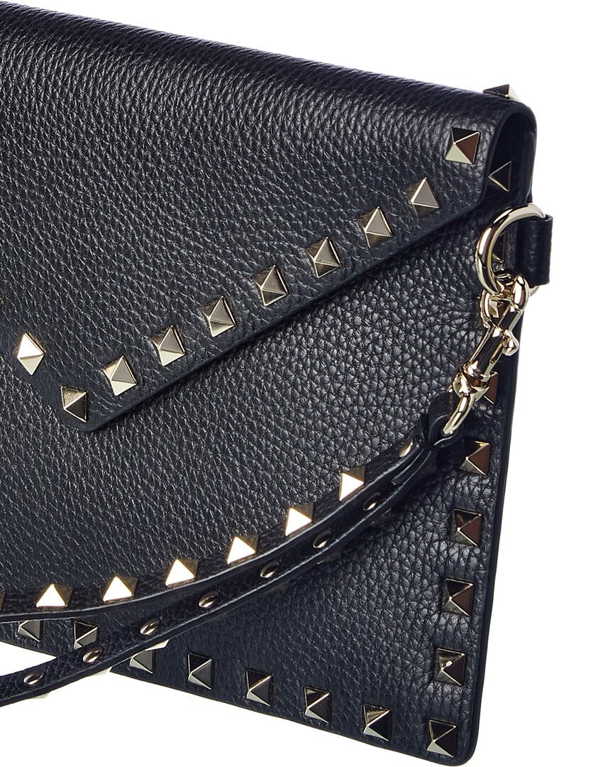 Valentino Rockstud Grainy Leather Pouch