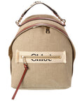 Chloé Woody Canvas & Leather Backpack