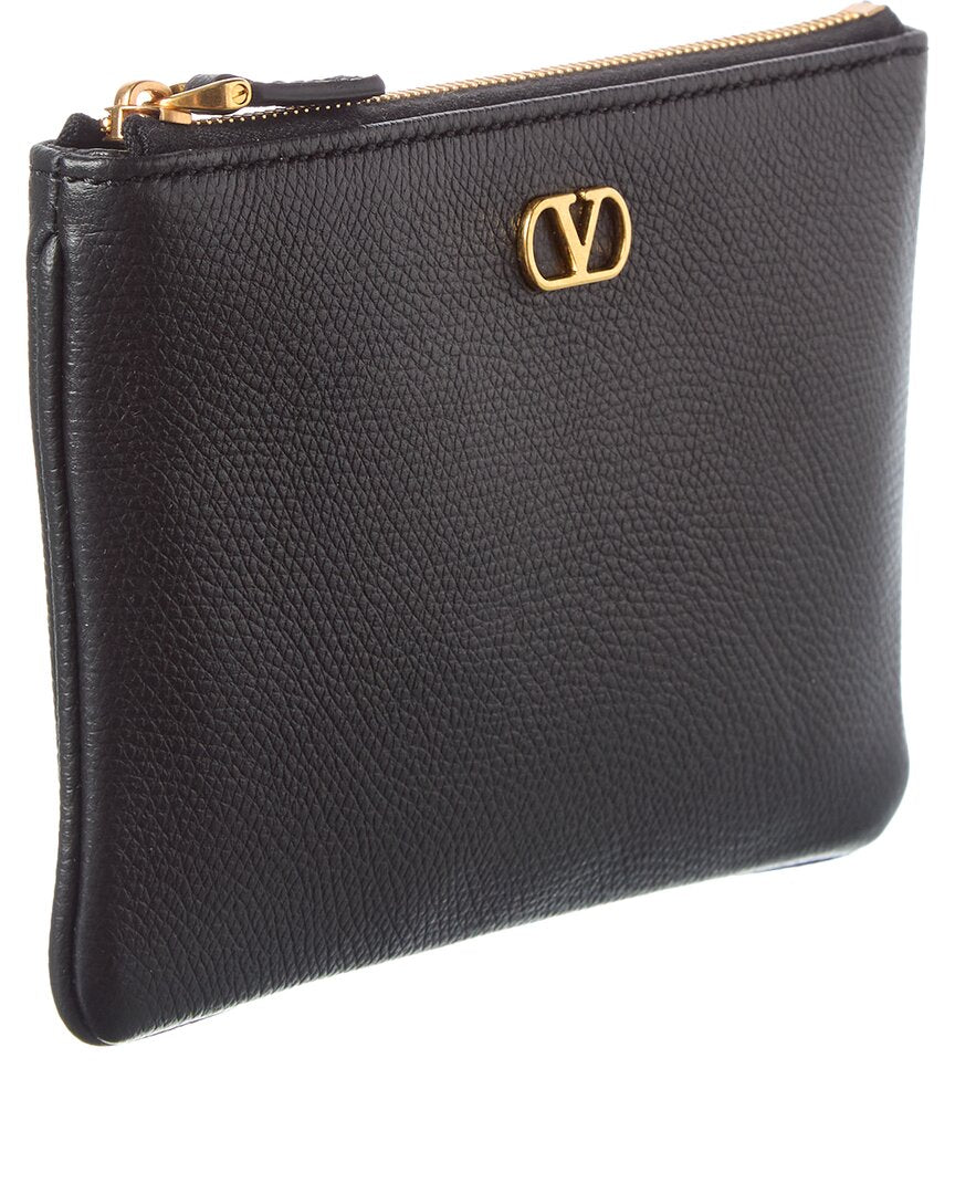 Valentino Vlogo Signature Leather Pouch