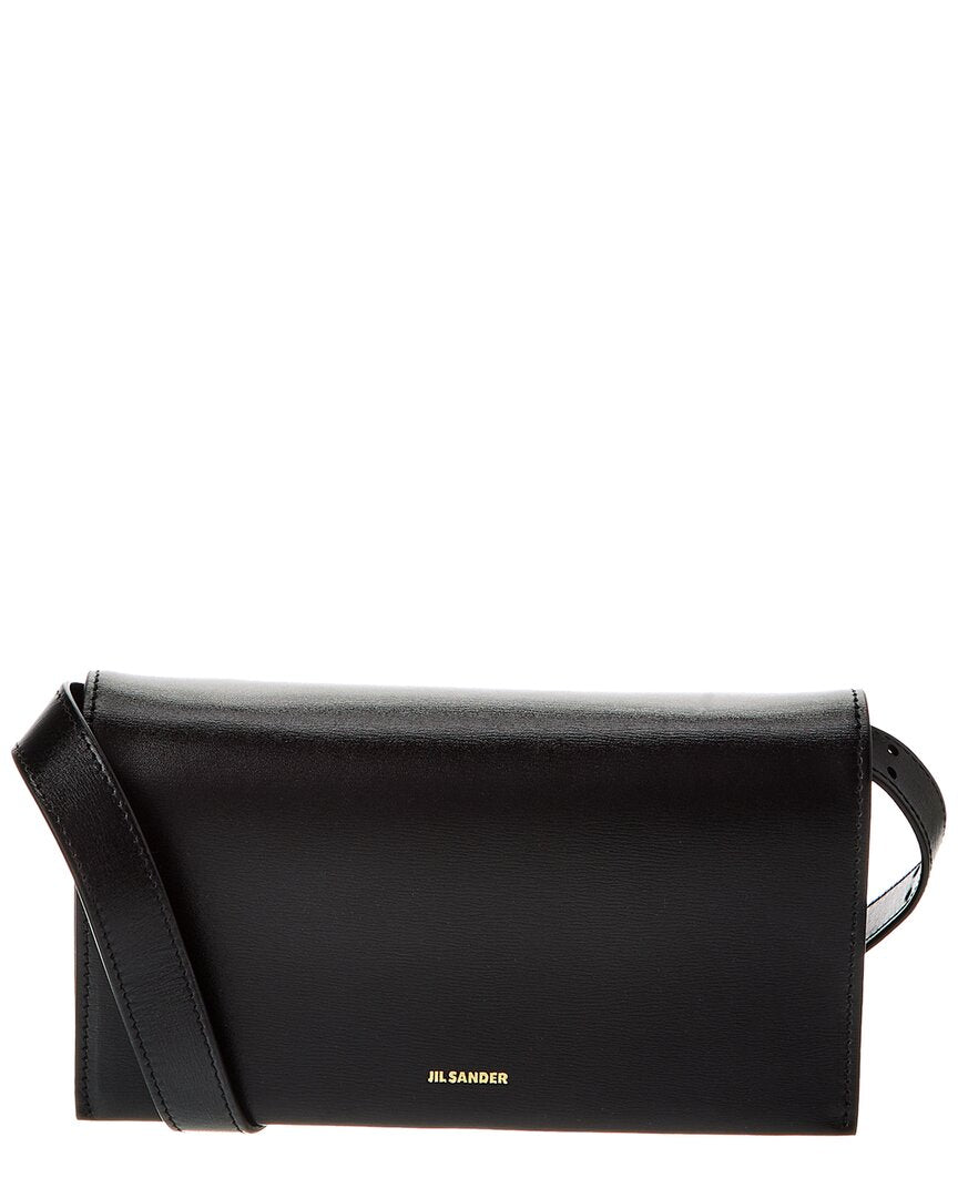 Jil Sander All Day Leather Shoulder Bag Black ONE SIZE
