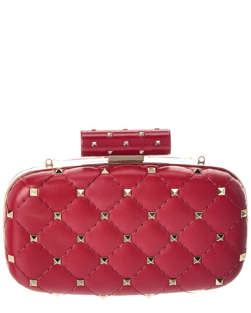Valentino Rockstud Quilted Leather Clutch