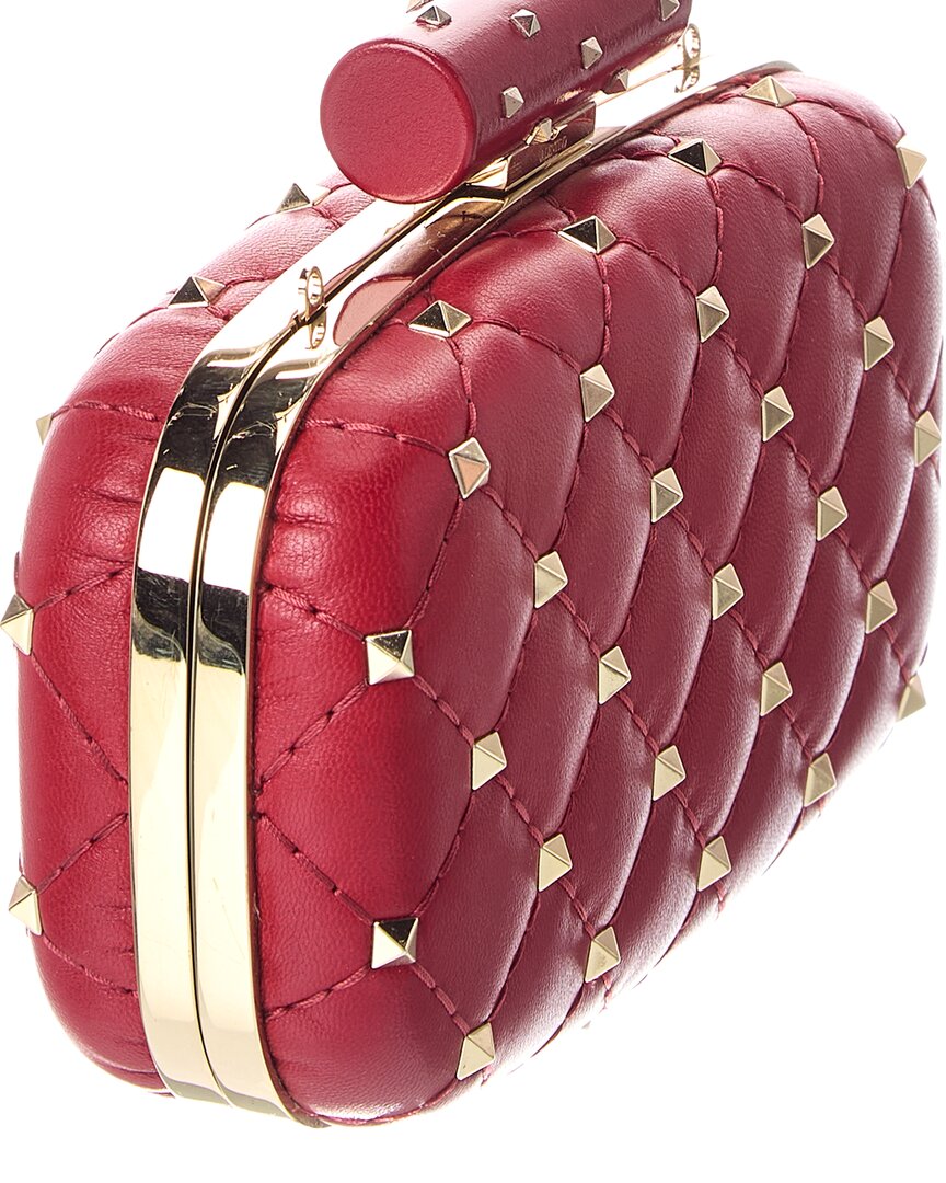 Valentino Rockstud Quilted Leather Clutch
