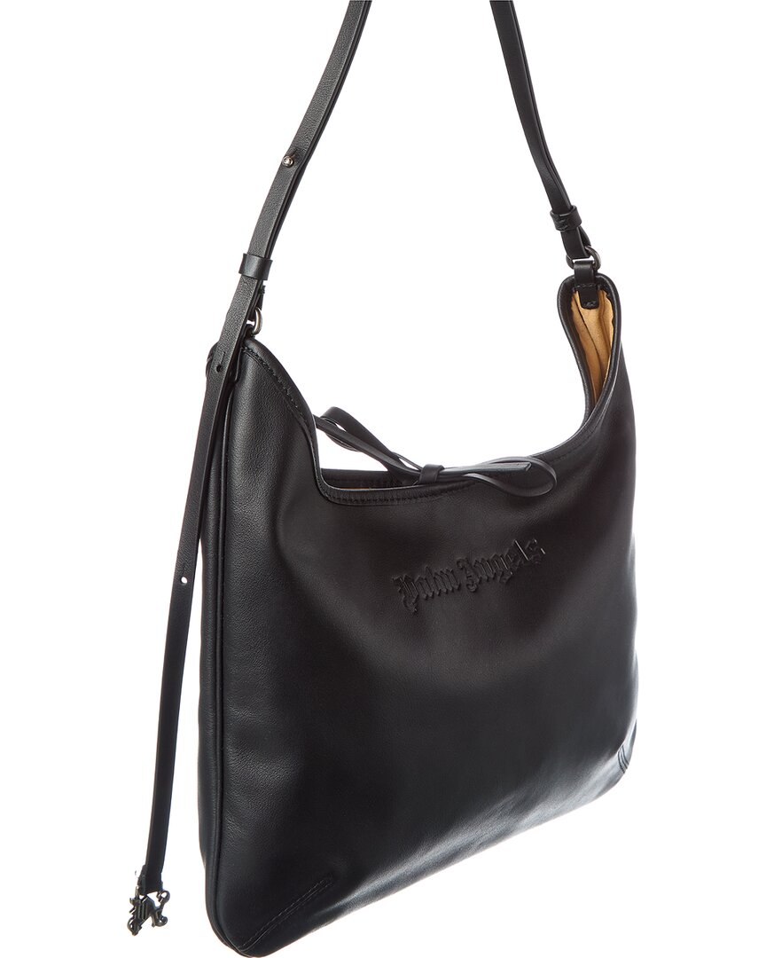 Palm Angels Logo Leather Hobo Bag