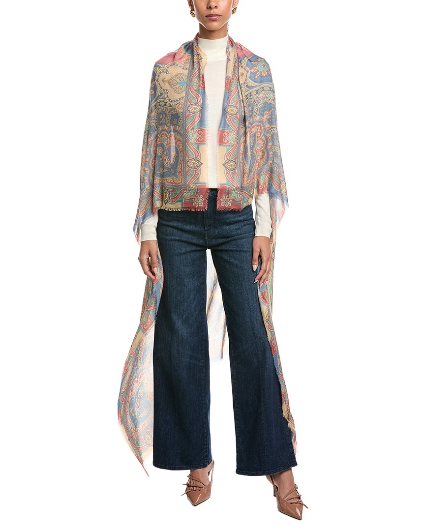 Etro Logo Silk-Blend Shawl