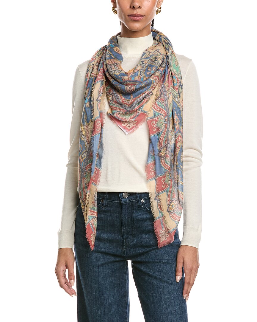 Etro Logo Silk-Blend Shawl