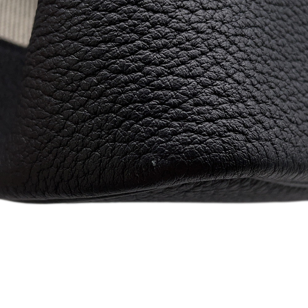 HERMES Neo Garden Voyage Ecru/Black Toile Offiche Negonda Leather Size 41