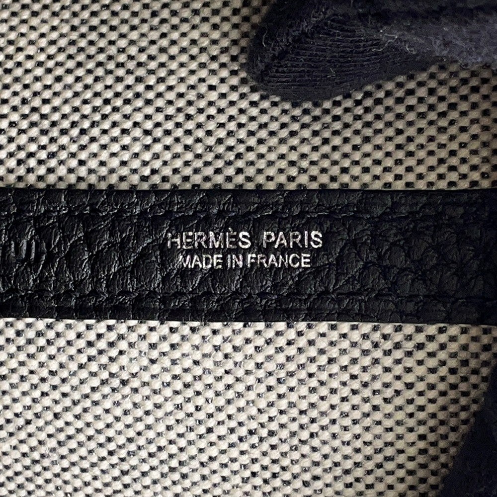 HERMES Neo Garden Voyage Ecru/Black Toile Offiche Negonda Leather Size 41