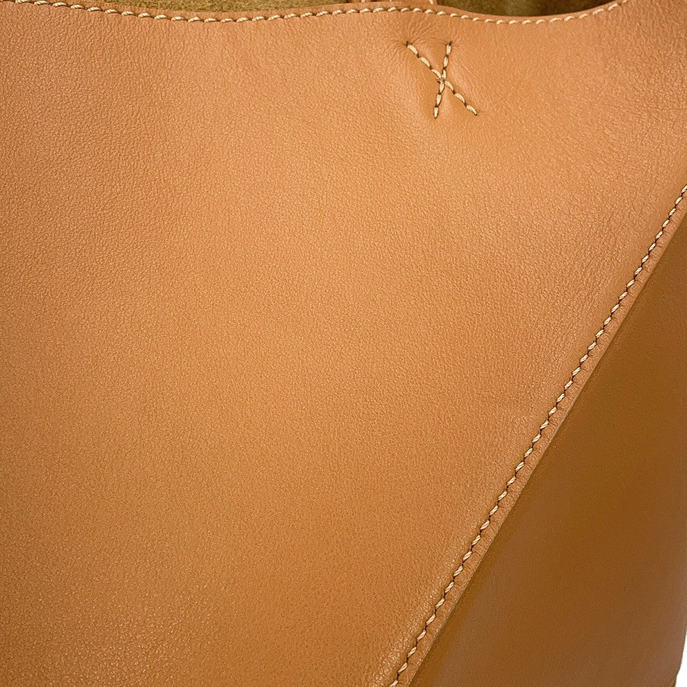 LOEWE puzzle fold tote warm dessertA657G50X01 Shiny Calf Leather Size Medium