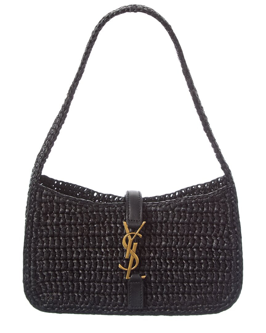 Saint Laurent Le 7 A 5 Mini Raffia & Leather Shoulder Bag