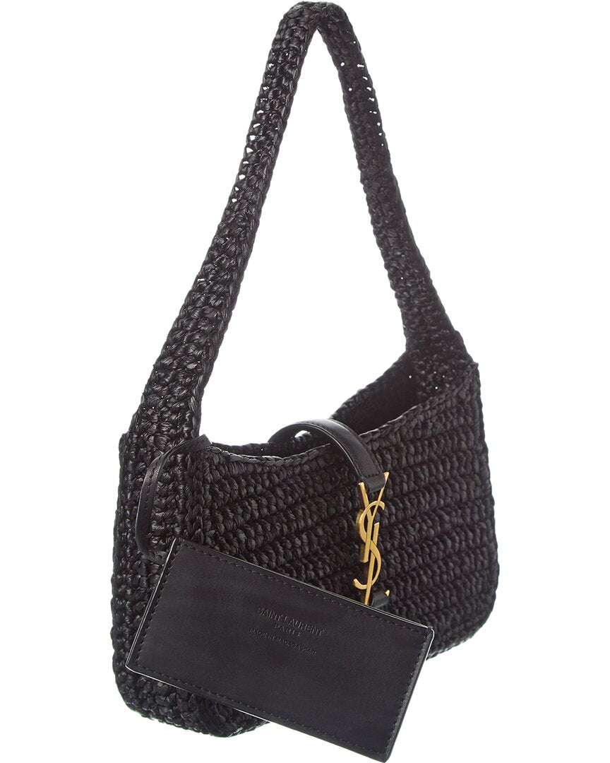 Saint Laurent Le 7 A 5 Mini Raffia & Leather Shoulder Bag