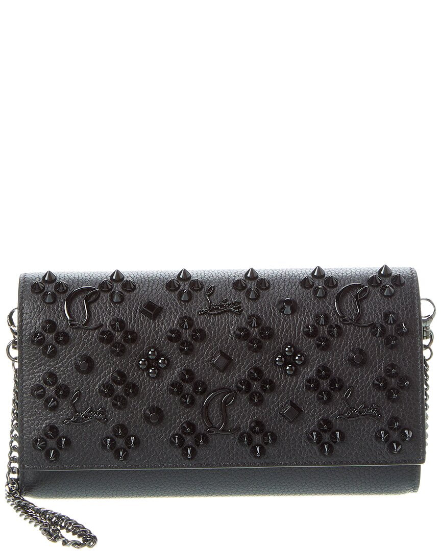 Christian Louboutin Paloma Leather Wallet On Chain, Black