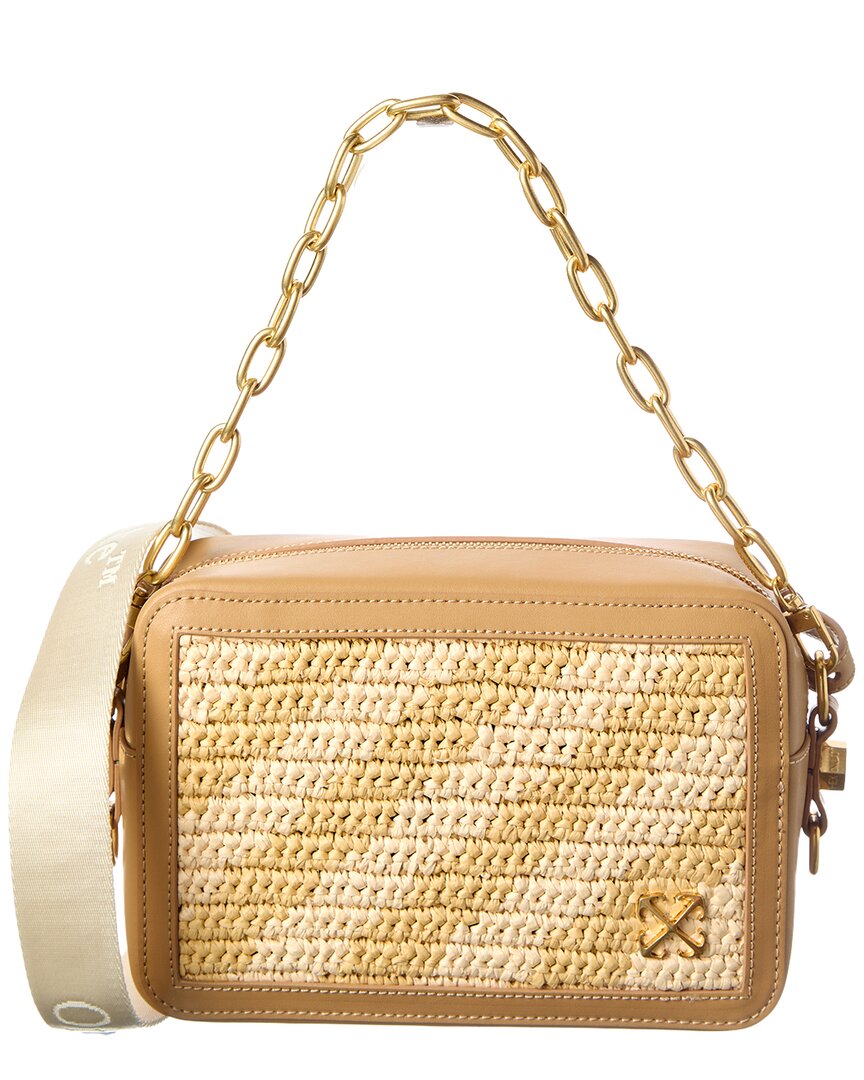 Off-White™ Medium Straw & Leather Camera Bag