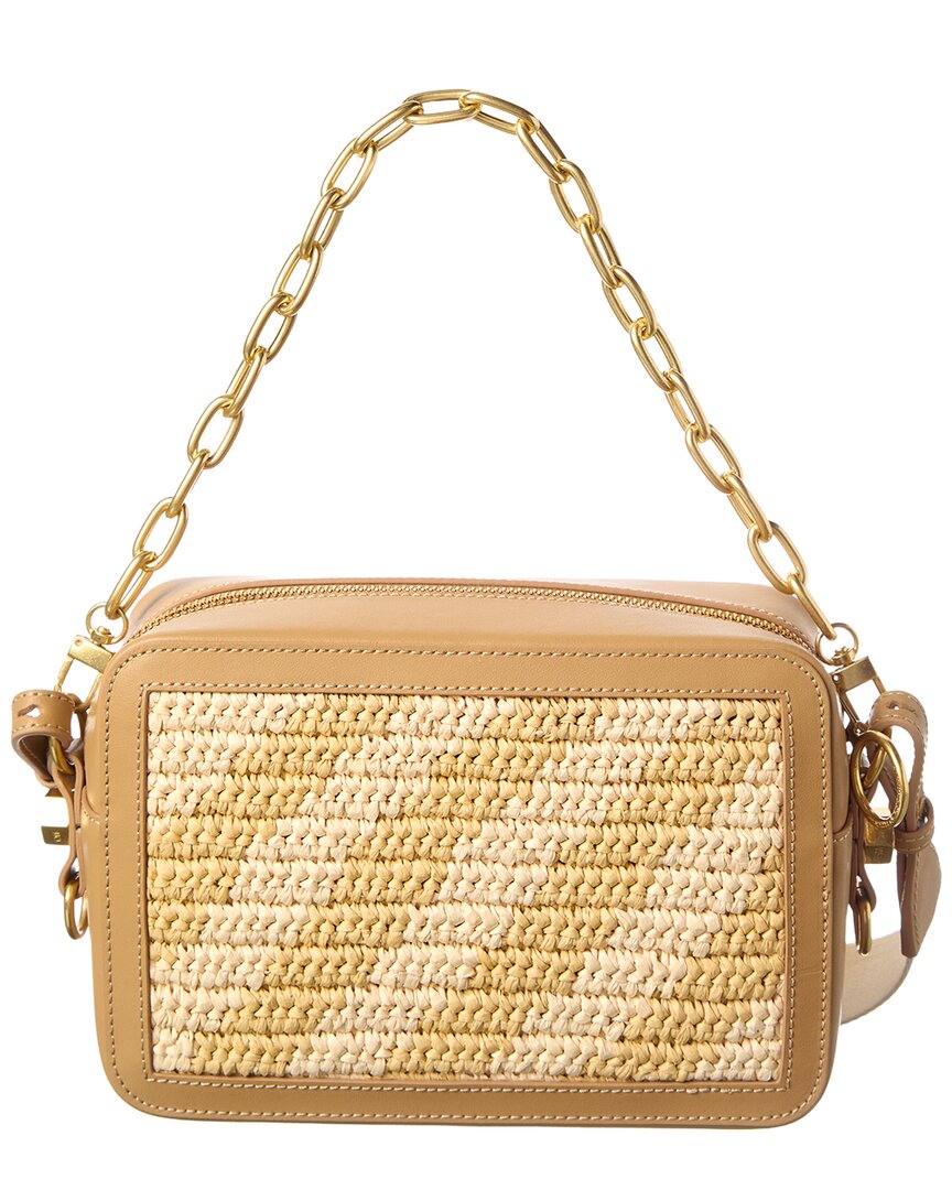 Off-White™ Medium Straw & Leather Camera Bag