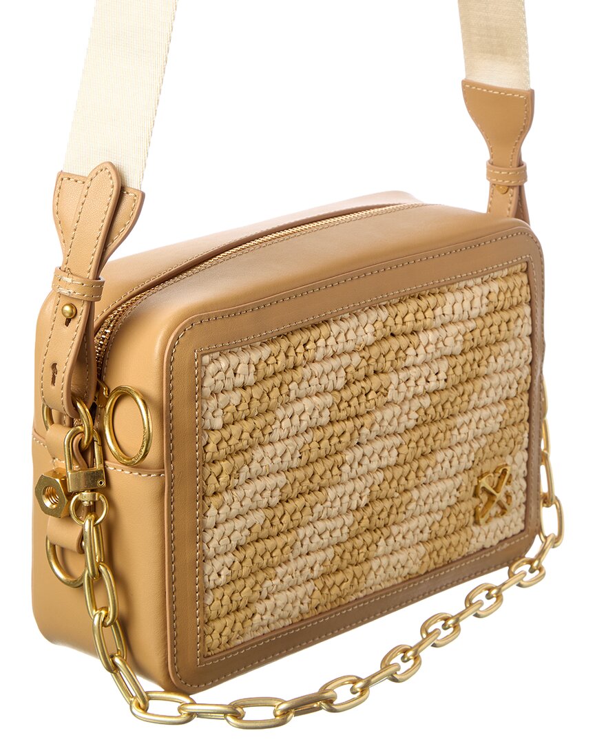 Off-White™ Medium Straw & Leather Camera Bag