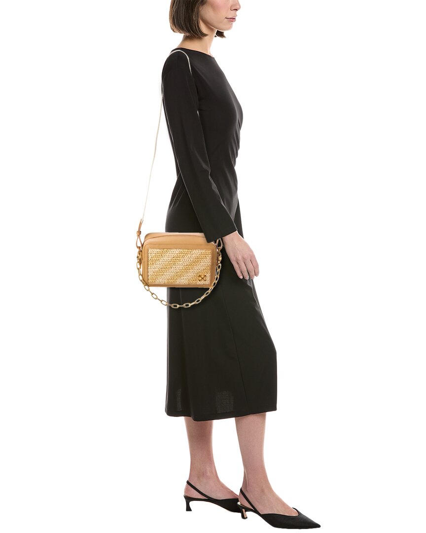 Off-White™ Medium Straw & Leather Camera Bag