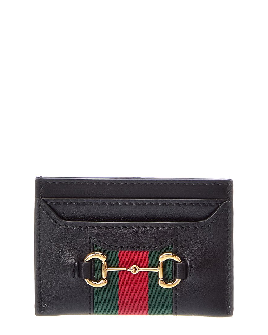 Gucci Horsebit Web Leather Card Case