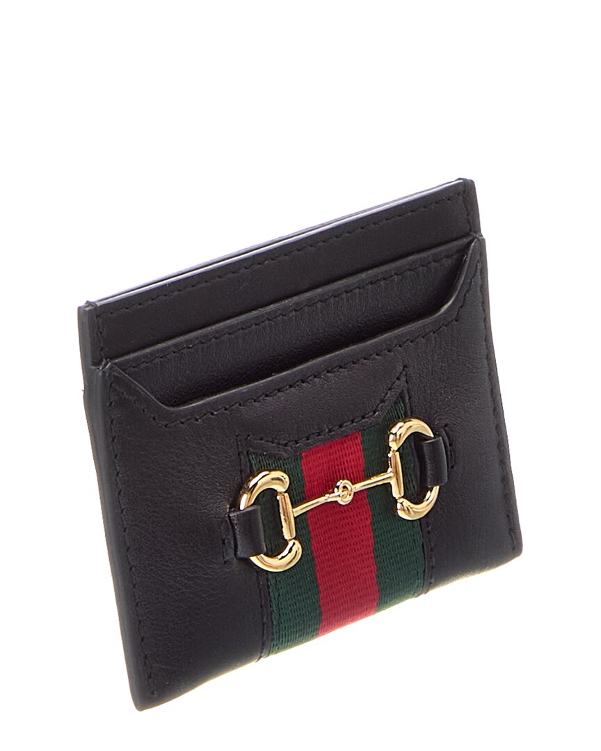 Gucci Horsebit Web Leather Card Case