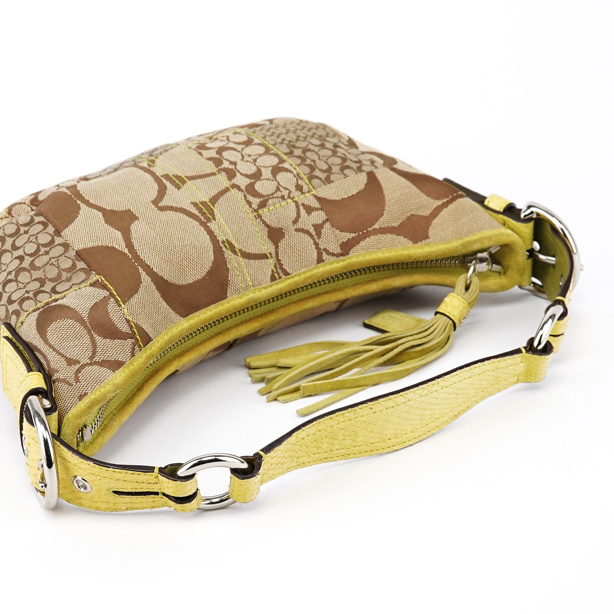 Beige Yellow Python Soho Patchwork Shoulder Bag