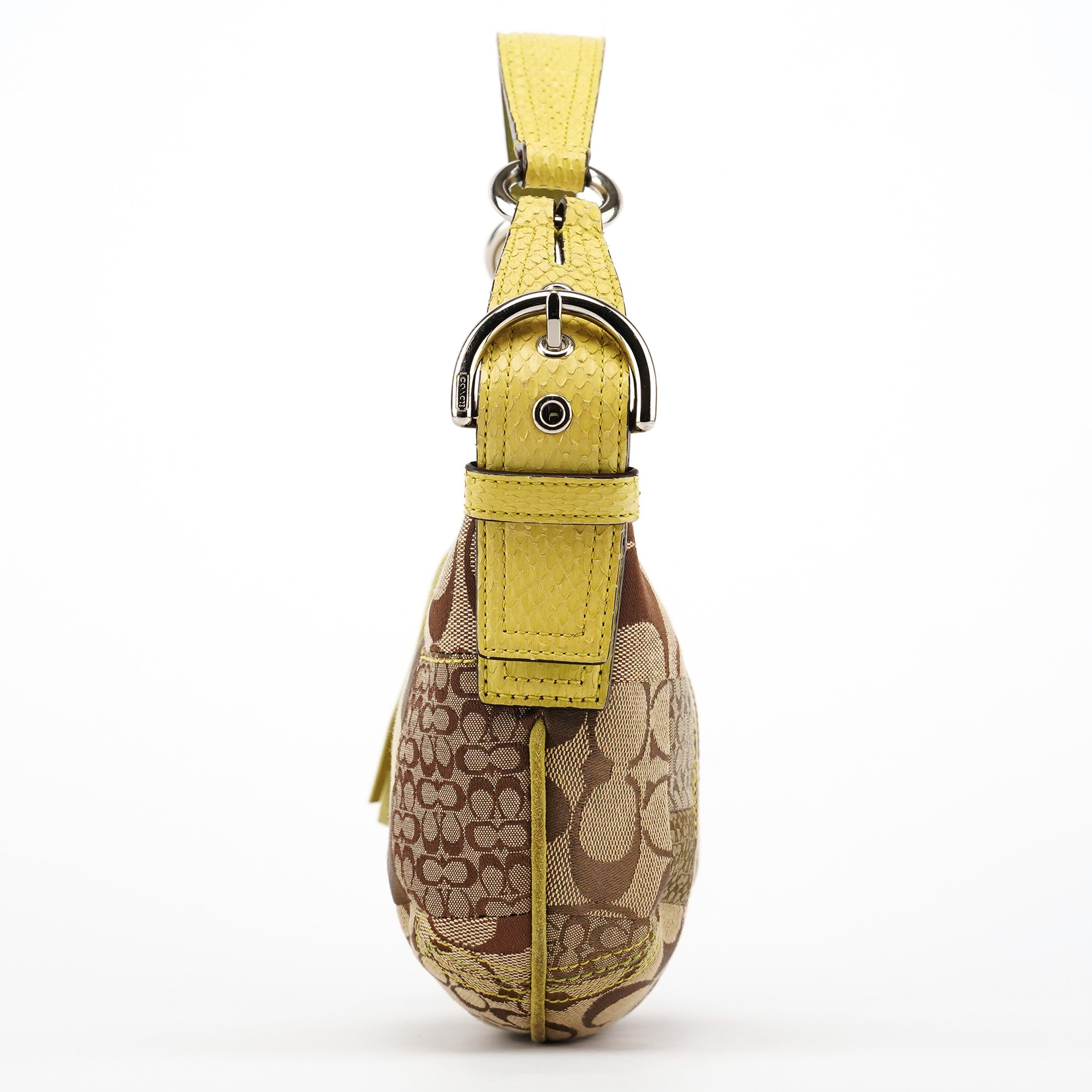 Beige Yellow Python Soho Patchwork Shoulder Bag