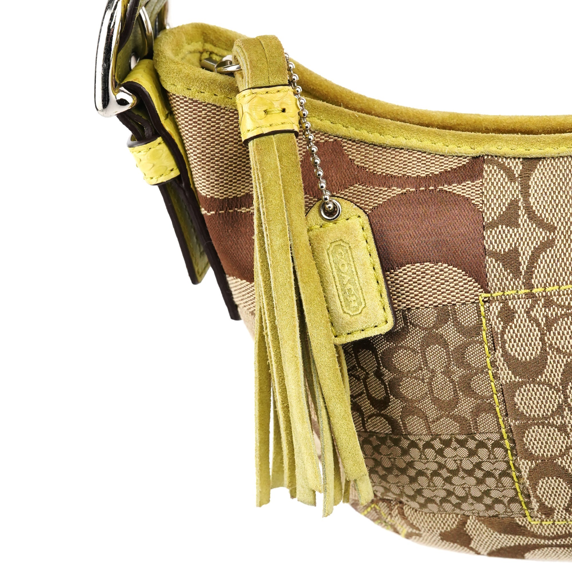 Beige Yellow Python Soho Patchwork Shoulder Bag