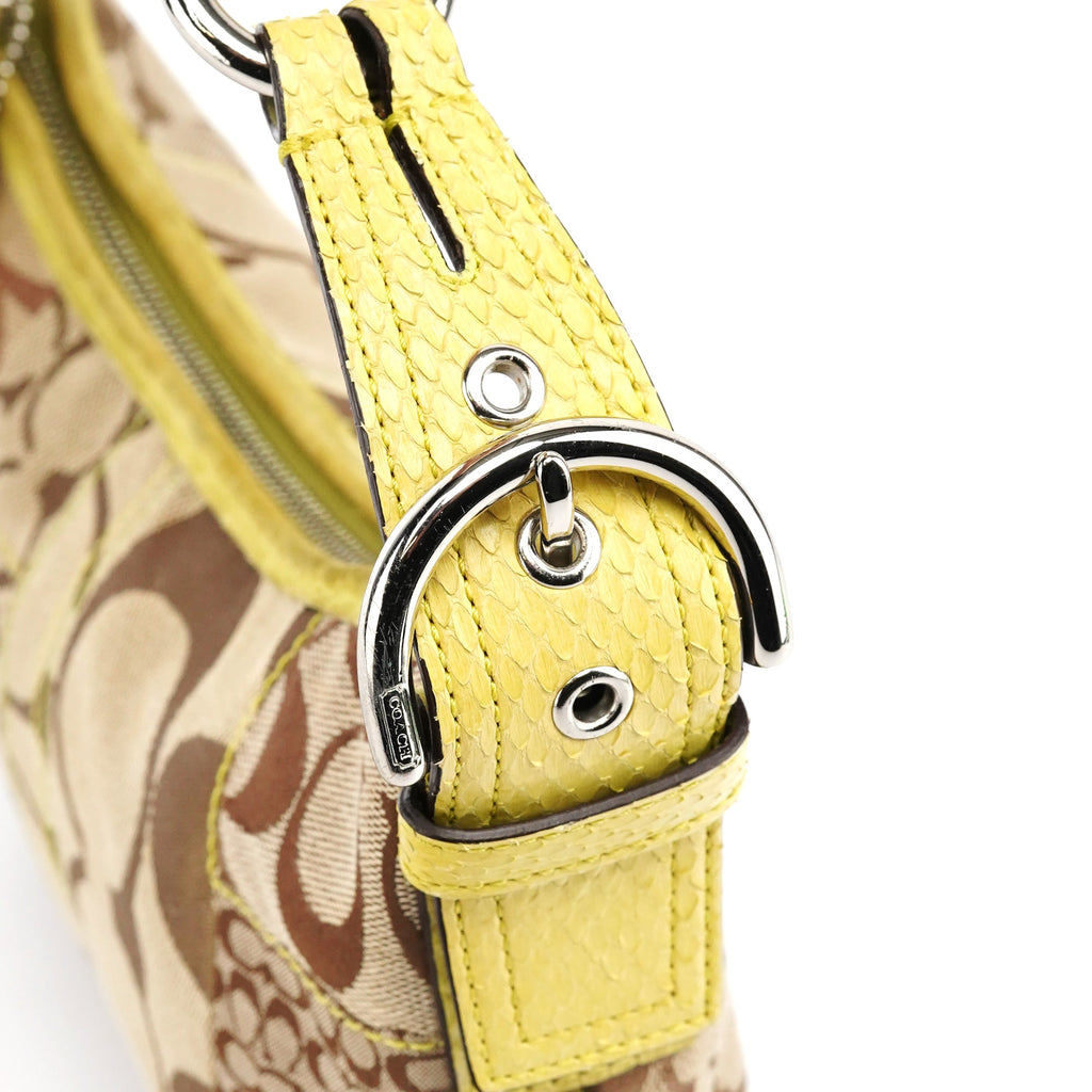 Beige Yellow Python Soho Patchwork Shoulder Bag