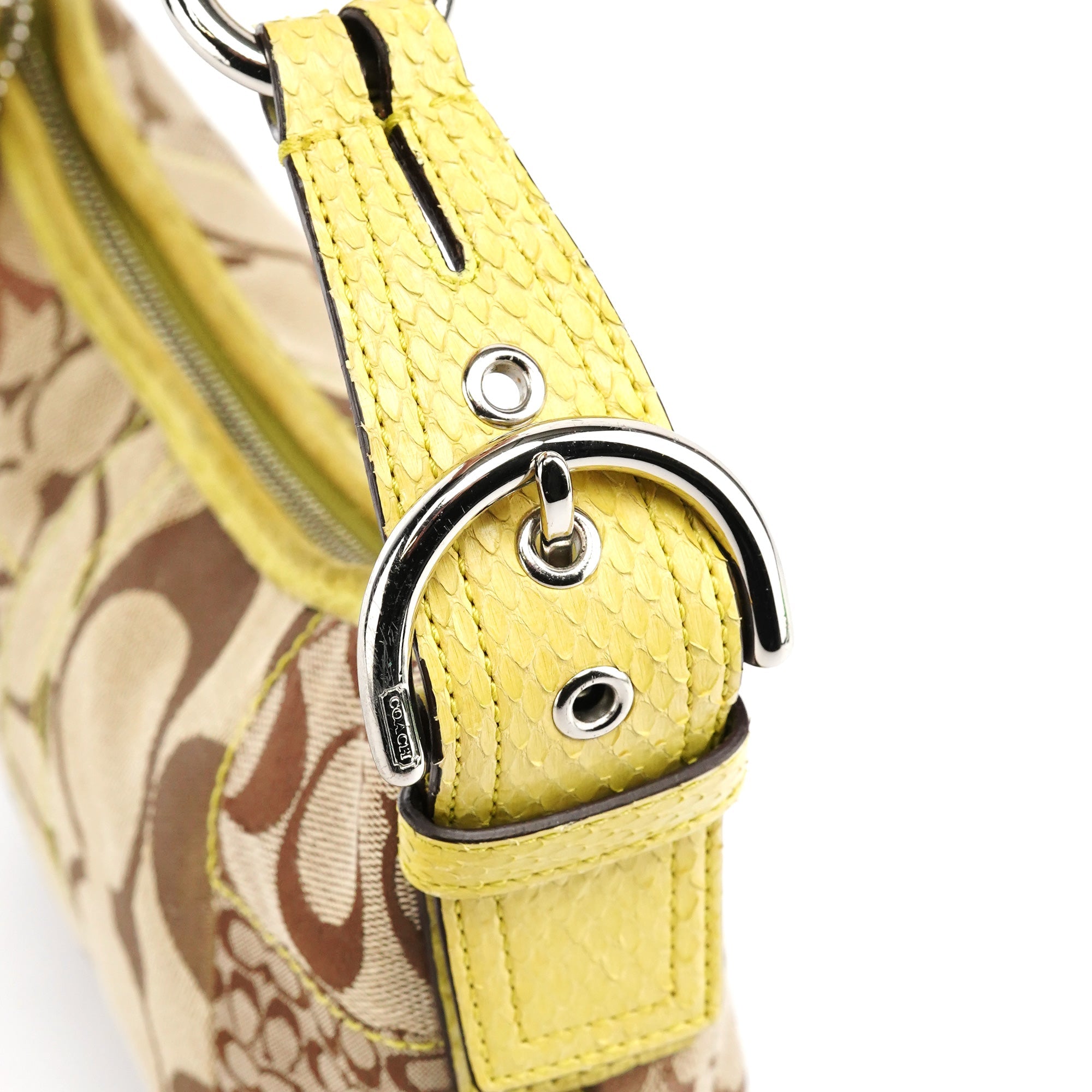 Beige Yellow Python Soho Patchwork Shoulder Bag
