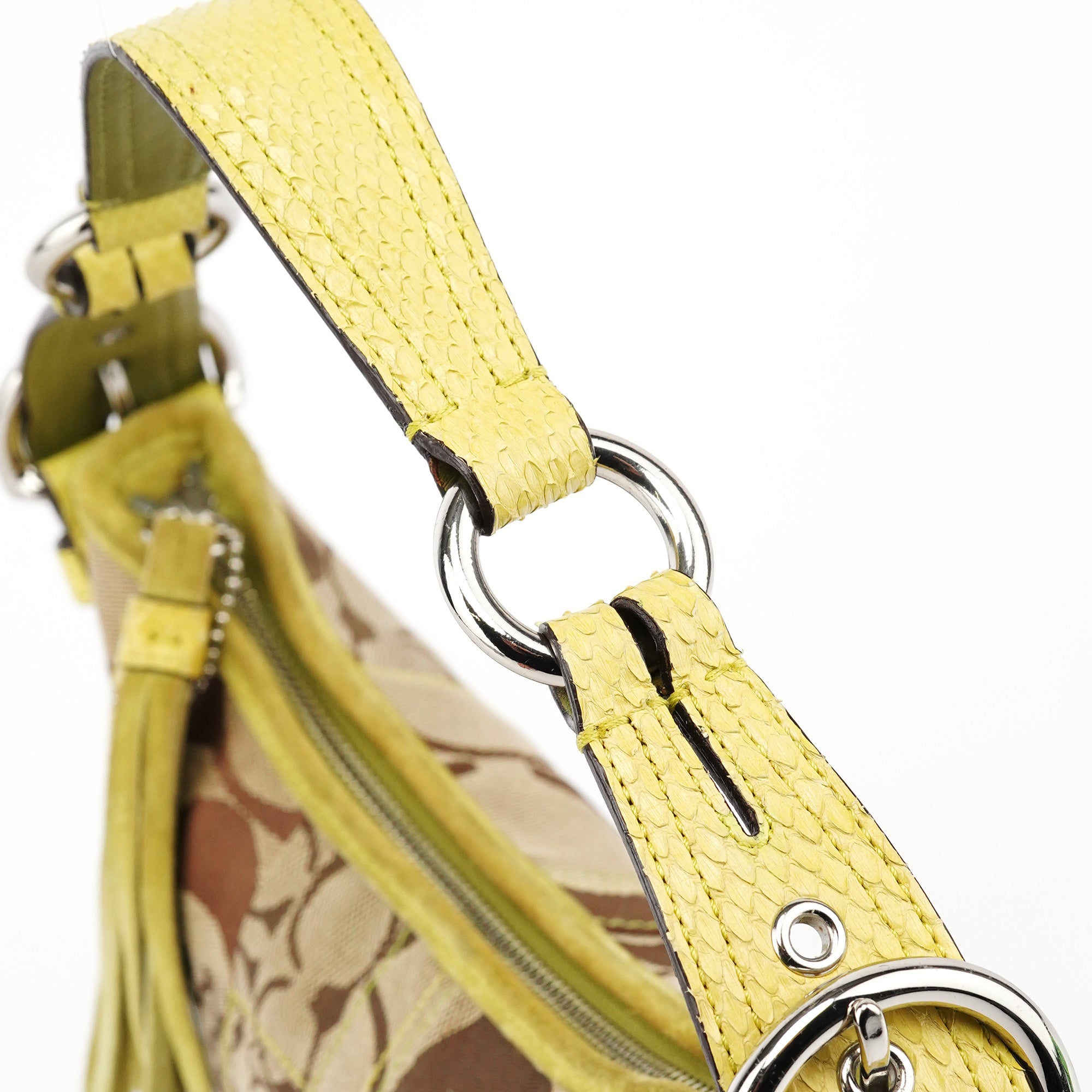 Beige Yellow Python Soho Patchwork Shoulder Bag
