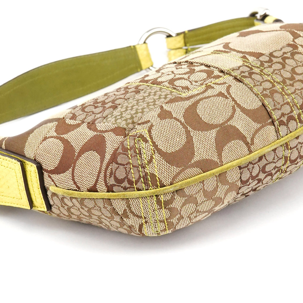 Beige Yellow Python Soho Patchwork Shoulder Bag