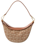 Loewe Luna Small Anagram Jacquard Canvas & Leather Hobo Bag