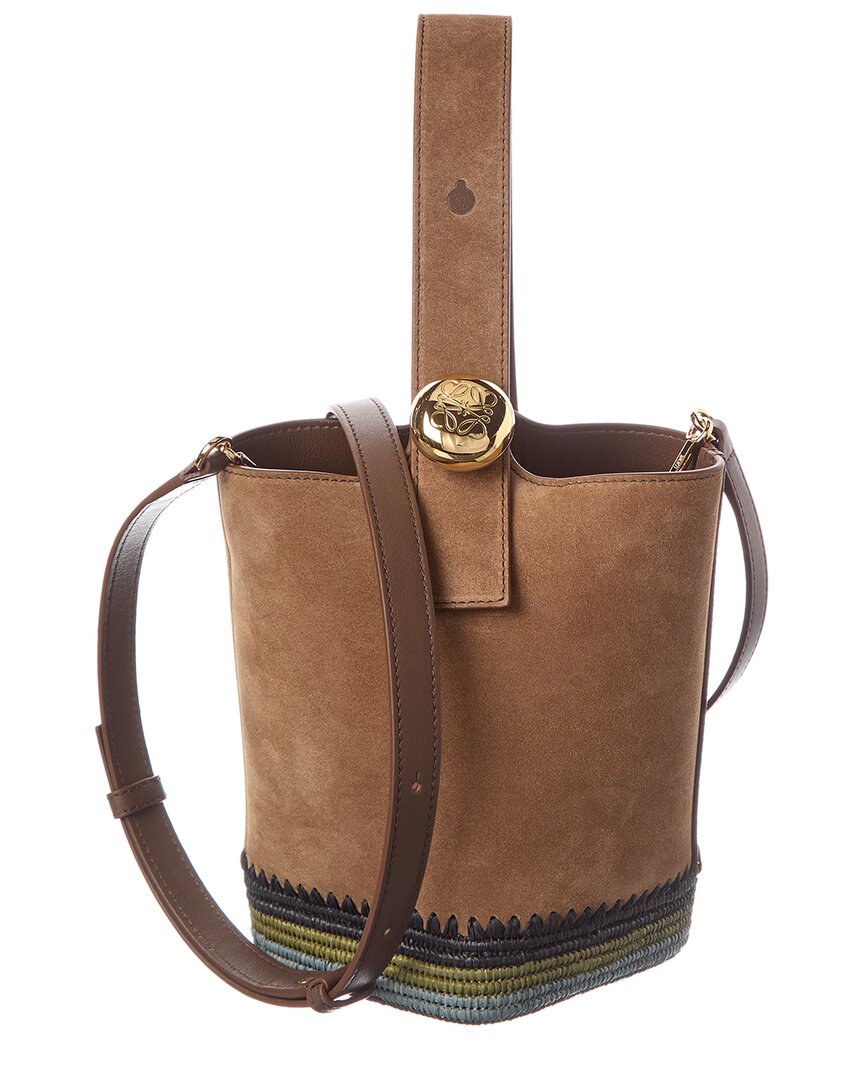 Loewe Pebble Mini Suede Bucket Bag