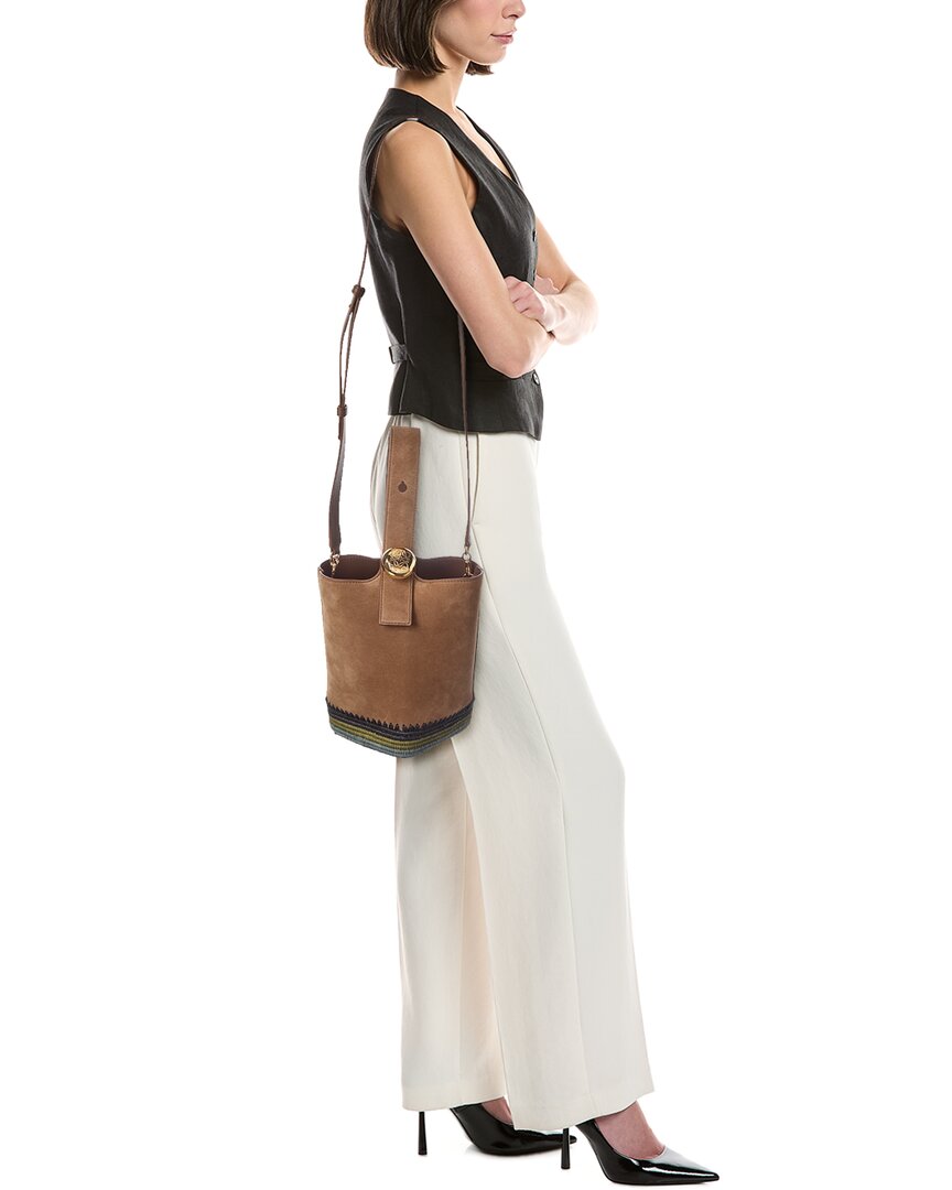 Loewe Pebble Mini Suede Bucket Bag