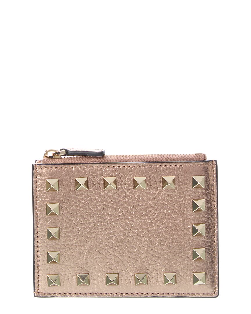 Valentino Rockstud Grainy Leather Card Holder
