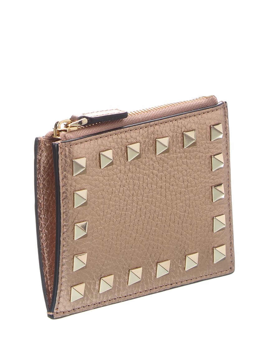 Valentino Rockstud Grainy Leather Card Holder