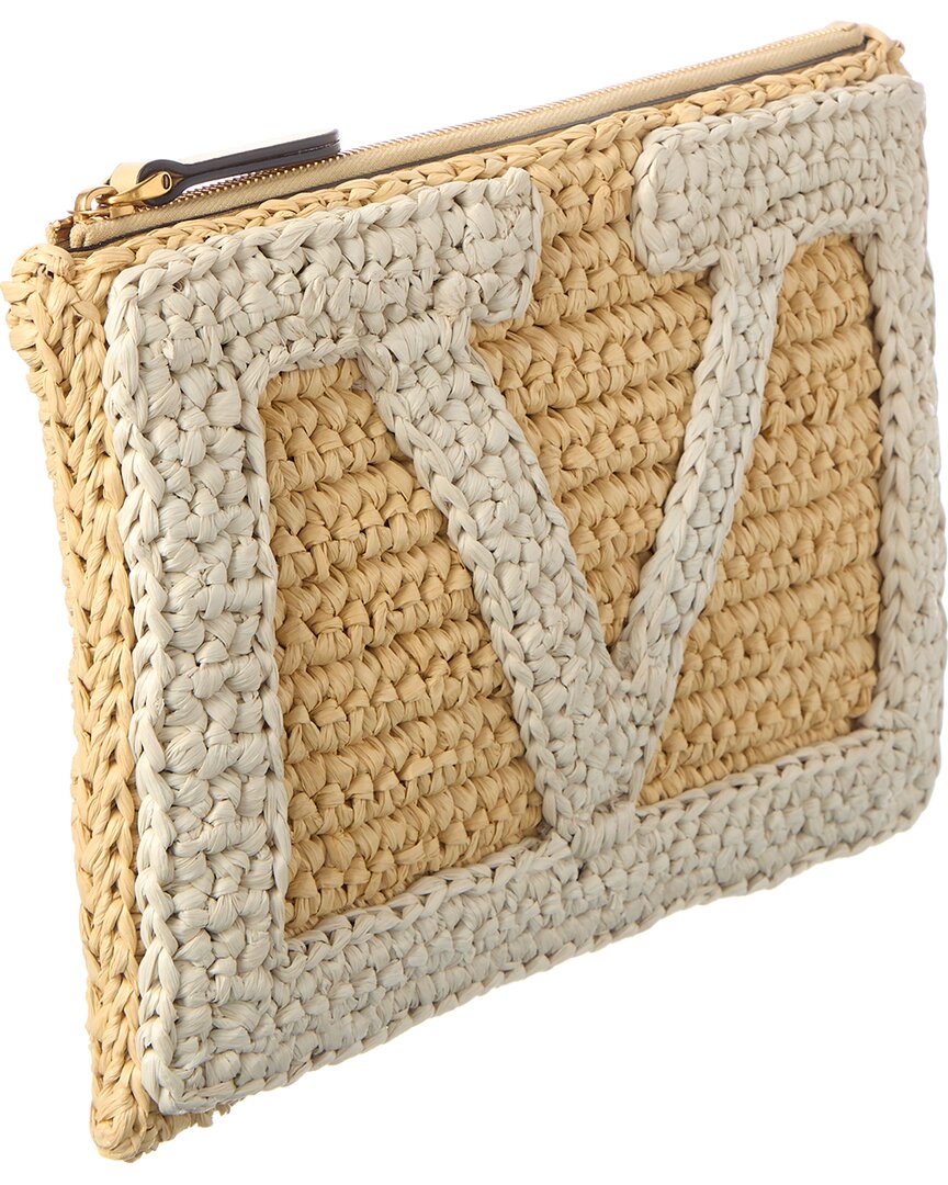 Valentino Viva Small Raffia Pouch