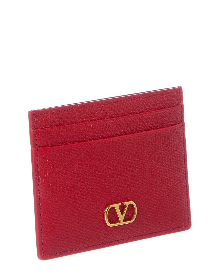 Valentino Vlogo Signature Leather Card Holder