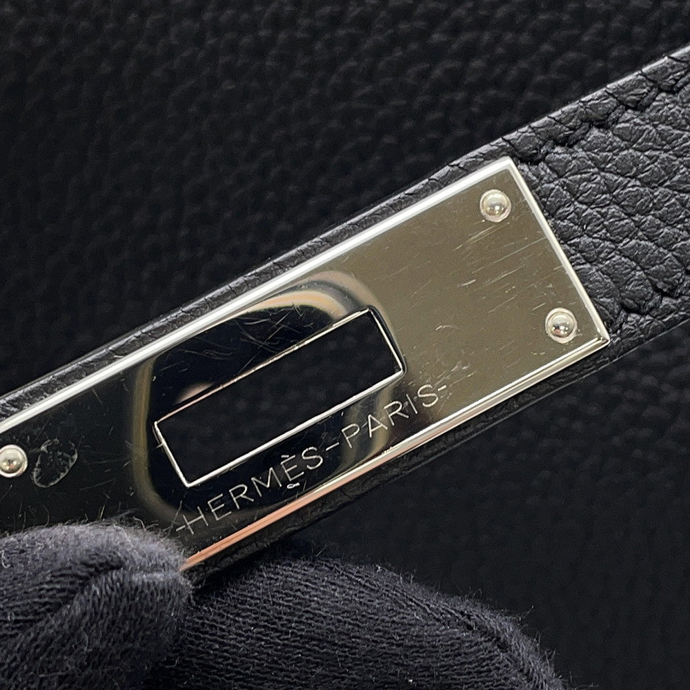 HERMES Kelly Black Togo Leather Size 28