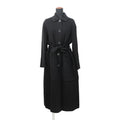HERMES Double-faced wrap coat Size 34 Black Cashmere100%