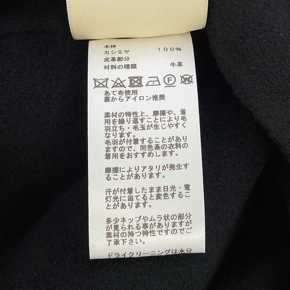 HERMES Double-faced wrap coat Size 34 Black Cashmere100%