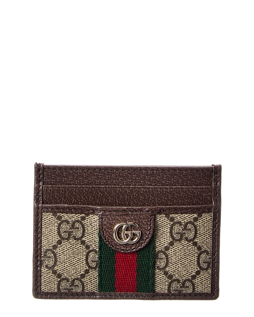 Gucci Ophidia Gg Supreme Canvas & Leather Card Case