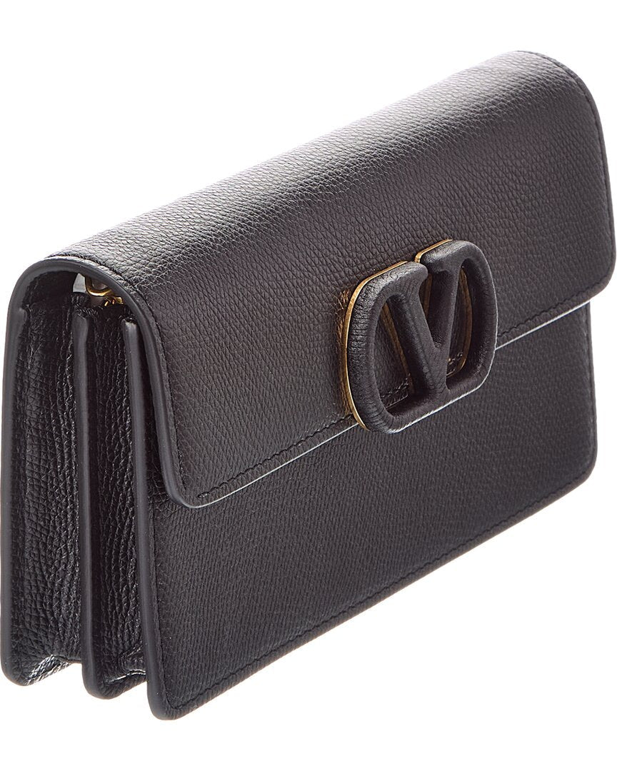 Valentino Vlogo Signature Leather Clutch