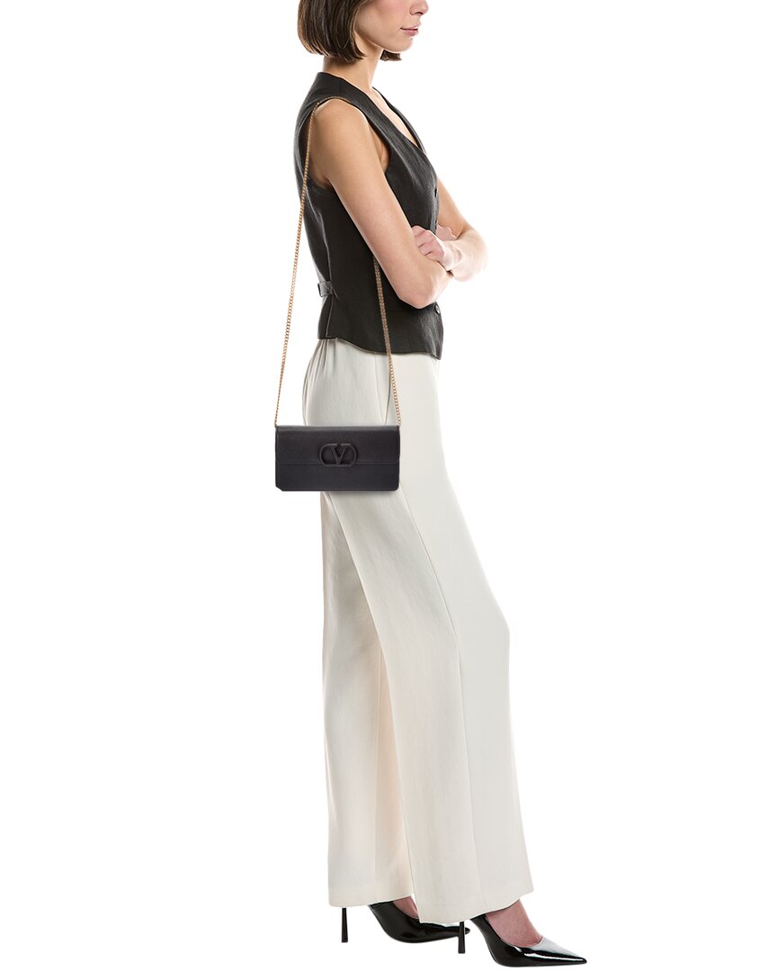 Valentino Vlogo Signature Leather Clutch